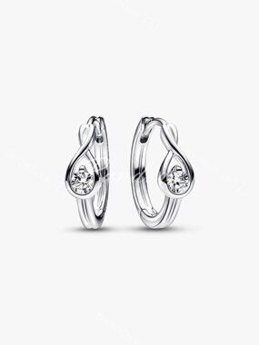 Pandora Infinite Sterling Silver Lab-grown Diamond Hoop Earrings